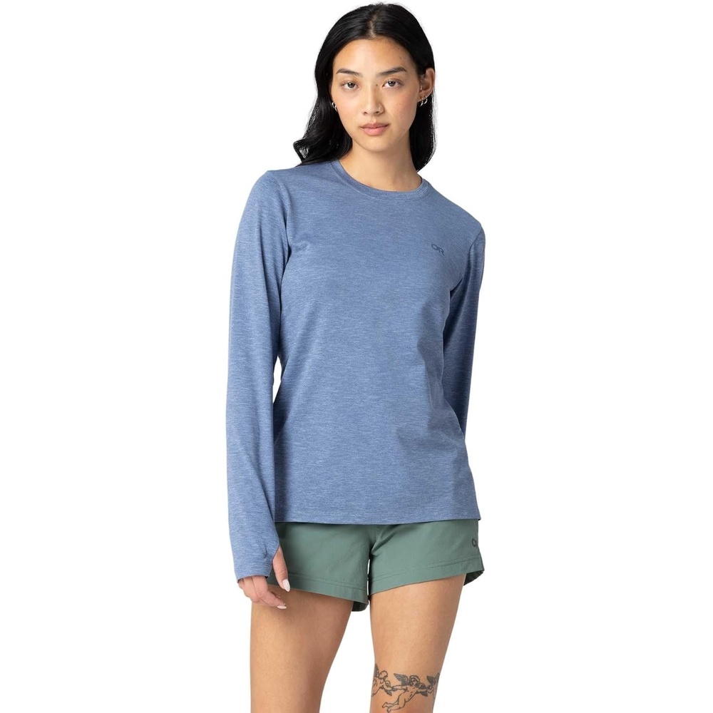 image:imageOutdoor Research Womens ActiveIce Spectrum Sun Long Sleeve Tee Ascent Blue Heather Medium